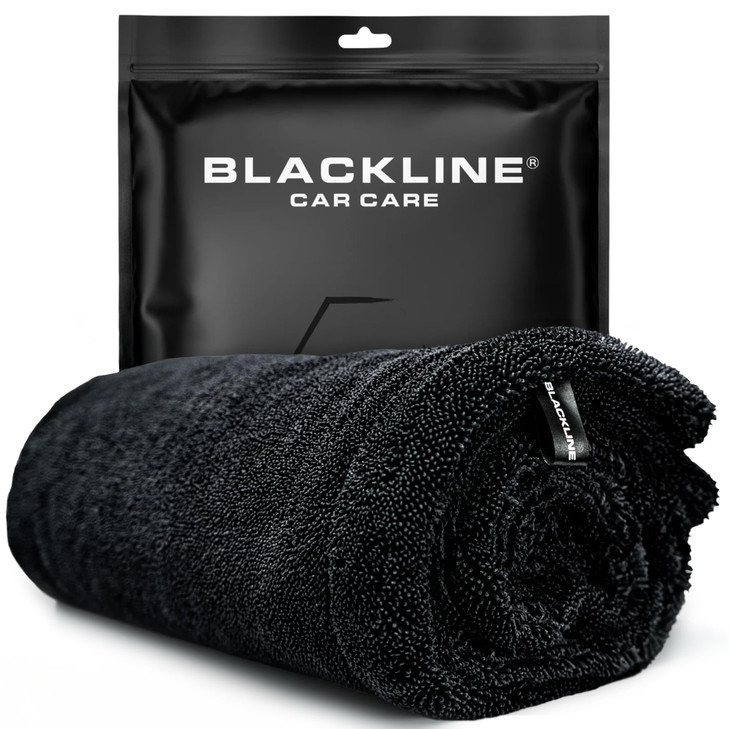 Blackline 24"x36" Twisted-Loop Car Drying Towel, 1300GSM, Streak Free, Lint Free, Reusable - Car Accessories, Microfiber Cleaning Cloth for Car, Truc