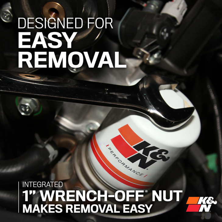 K&N Premium Oil Filter: 20,000 Mile Engine Protection with Wrench Off Nut: Compatible with Select TOYOTA/LEXUS/SUZUKI/CHEVROLET Vehicle Models (See P