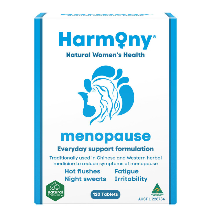 Harmony - Menopause Supplements for Women, Support for Hot Flashes & Irritability, Vitamin D, Magnesium & Calcium, 120 Tablets