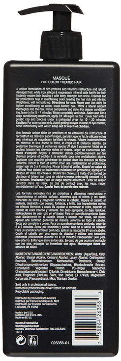 FRAMESI BY Lava Masque, 33.8 fl oz, Fortifying Hair Mask for Color Treated Hair