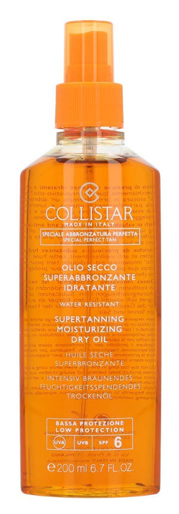 Collistar Super Tanning Moisturizing Dry Oil SPF 6 200 ml, 6.7 Fl Oz Made in Italy [italian import]
