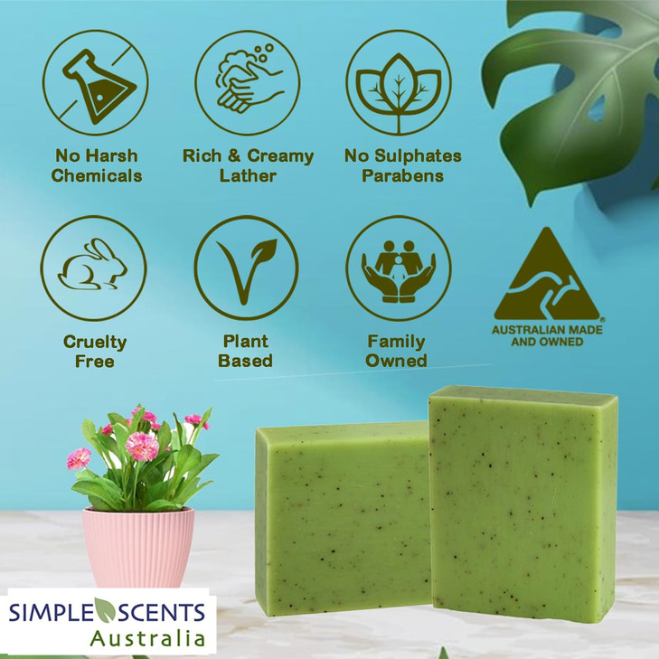 Simple Scents Australia Eucalyptus Scented Natural Soap Bars (12 Bars), 3.5oz Moisturizing French Triple Milled Soap Bars Enriched with Shea Butter -