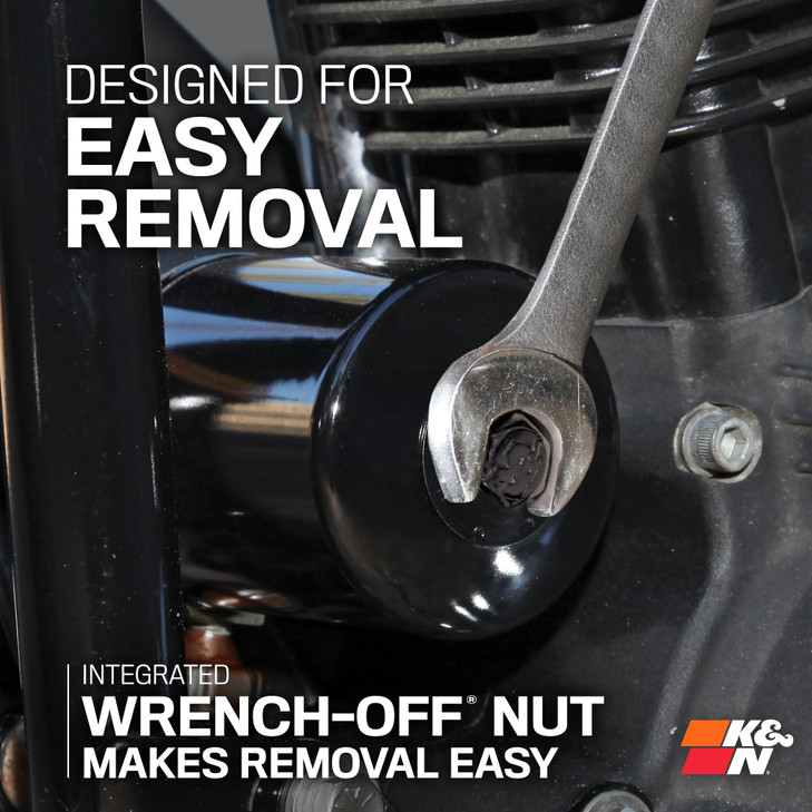K&N Motorcycle Oil Filter: High Performance, Premium, Designed to be used with Synthetic or Conventional Oils, Wrench Off Nut: Fits Select Harley Dav