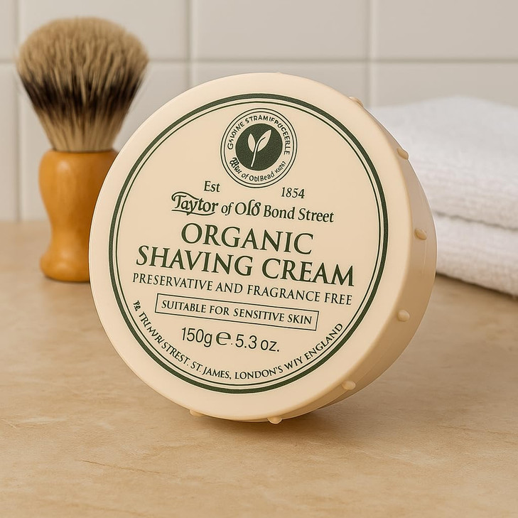 Taylor of Old Bond Street Organic Shaving Cream w/Aloe & JojobaNew 5.3 oz.