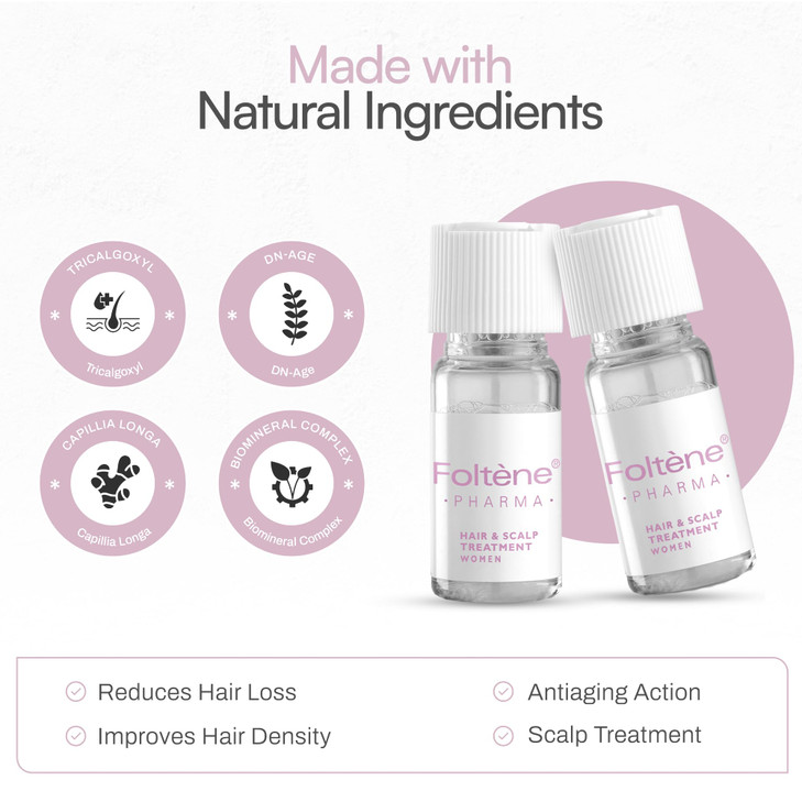 FOLTENE Hair Regrowth Treatment for Women  Hair Serum for Hair Growth with Tricalgoxyl  Anti-Thinning Scalp Formula for Thicker, Stronger Hair  Fr