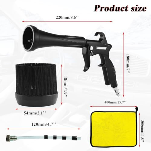 HANDY Tornado Air Cleaning Gun with Rubber Guard and Brass Adjustable Air Flow Nozzle Air Gun for Compressor Pneumatic Tool for Dust Cleaning Car Det