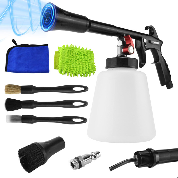 HANDY Tornado Air Cleaning Gun 80-160PSI High Pressure Car Blow Gun, 2 Nozzles, Powerful Air Blast for Dust & Dirt Removal, Surface Cleaning Tool