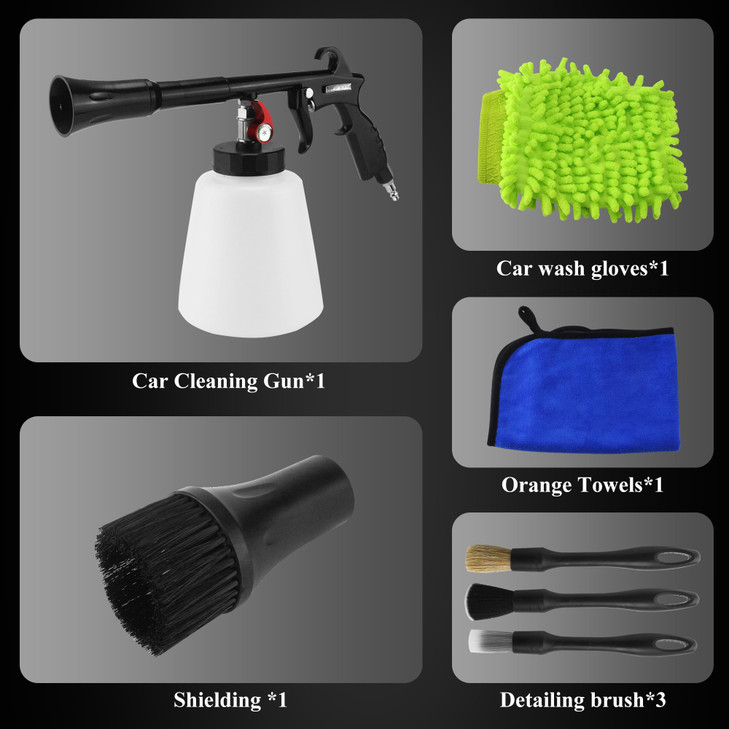 HANDY Tornado Air Cleaning Gun 80-160PSI High Pressure Car Blow Gun, 2 Nozzles, Powerful Air Blast for Dust & Dirt Removal, Surface Cleaning Tool