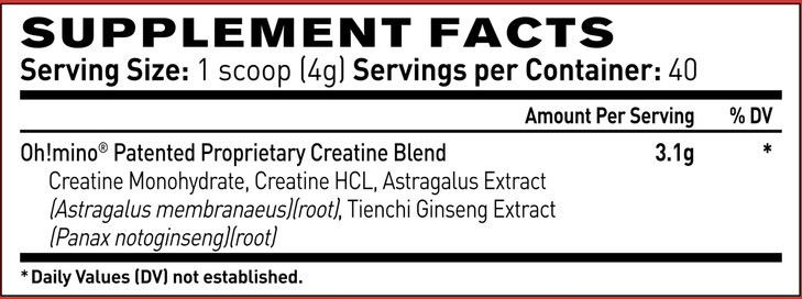Oh!mino Creatine Complex for Muscle Growth. Micronized Creatine Monohydrate and Hydrochloride with Adaptogens. Perfect for Women and Men. Refreshing