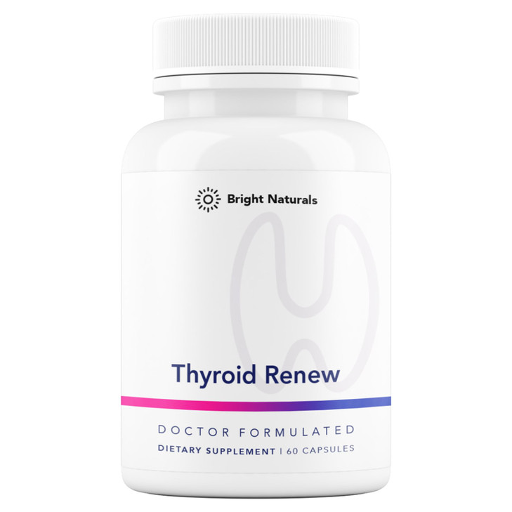 Bright Naturals Thyroid Renew Supplement - Thyroid Support for Women with Zinc, Selenium, Copper, Ashwagandha & L-Tyrosine - 60 Capsules