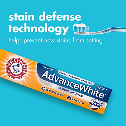 ARM & HAMMER Advanced White Extreme Whitening Toothpaste, Multi-Pack -Clean Mint - Fluoride Toothpaste (Pack of 12)