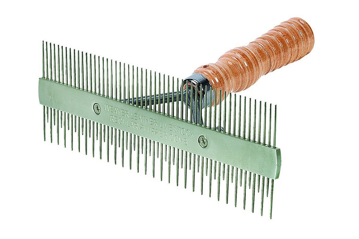 Weaver Leather 2 Sided Wood Handle Comb, Silver