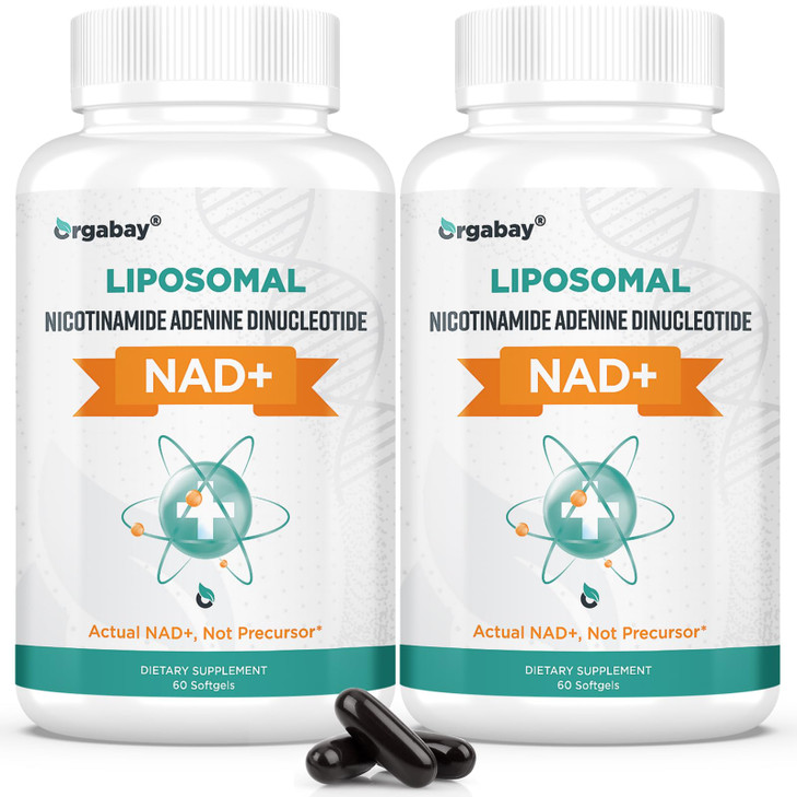 Orgabay Liposomal NAD+ Supplement 500 mg, High Absorption, Boost NAD+ with TMG 250 mg, Actual NAD Plus More Efficient Than Nicotinamide Riboside, Sup