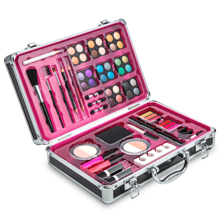 Vokai Makeup Kit Set - 32 Eye Shadows 6 Lip Glosses 2 Lip Gloss Wands 2 Lipsticks 1 Face Powder Duo 1 Blush Powder Duo 1 Mascara - Case with Carrying