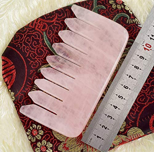 Hztyyier Gua Sha Scraping Tool, Rose Quartz Guasha Comb for Head Massage and Relaxing Care for Health Beauty