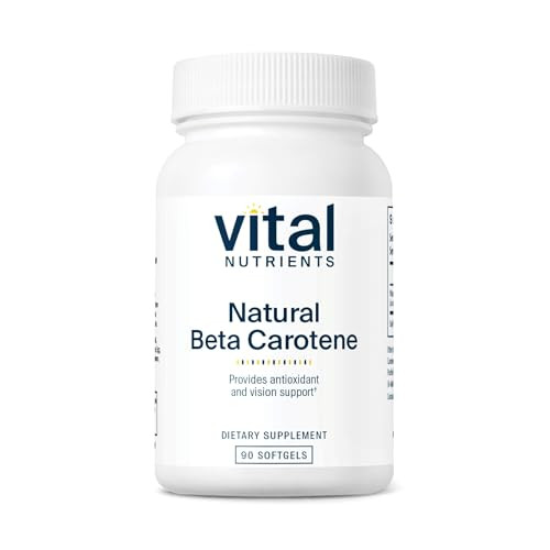 Vital Nutrients Natural Beta Carotene 25,000IU - Precursor to Vitamin A - High-Dose Antioxidant - Vision, Skin, and Health Support - Gluten, Dairy, S