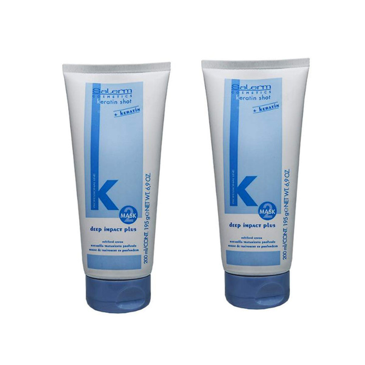SALERM KERATIN SHOT DEEP IMPACT PLUS 6.9 OZ / 200 ml"Pack of 2"