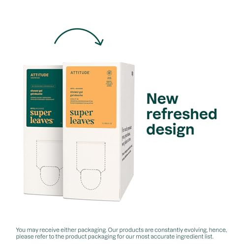 ATTITUDE Body Wash, EWG Verified Shower Gel, Dermatologically Tested, Plant and Mineral-Based, Vegan Personal Care Products, Orange Blossom & Eucalyp