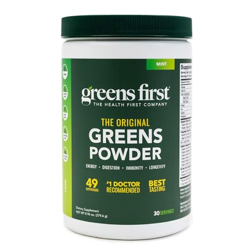 Greens First Original Greens Powder - 49 Superfoods - Organic Fruits & Veggies - Prebiotics, Probiotics & Digestive Enzymes - Antioxidant Smoothie -