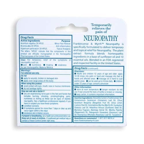 Frankincense & Myrrh Neuropathy Rubbing Oil 2 oz. (Pack of 2) Packaging May Vary