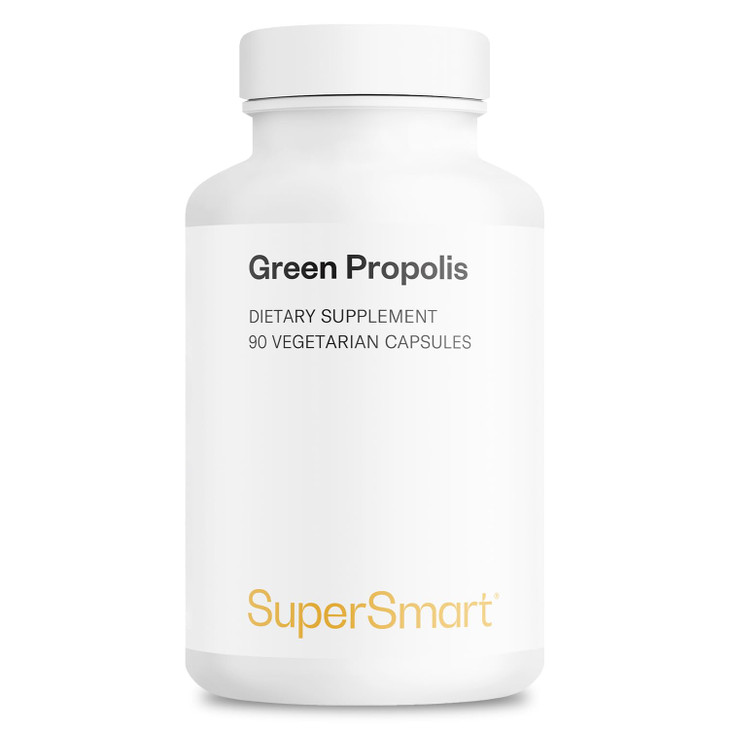 Supersmart - Green Propolis Supplement 1200mg per Day (Patented) - Natural Green Propolis Extract Brazil | Non GMO & Gluten Free - 90 Vegetarian Caps