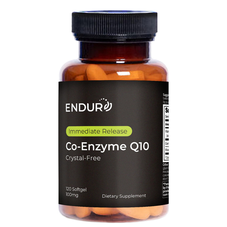 Endurance Products Endur Crystal-Free Co-Enzyme Q10, Heart & Antioxidant Defense Supplement, Helps Support Energy Production, Gluten Free, 100mg (120