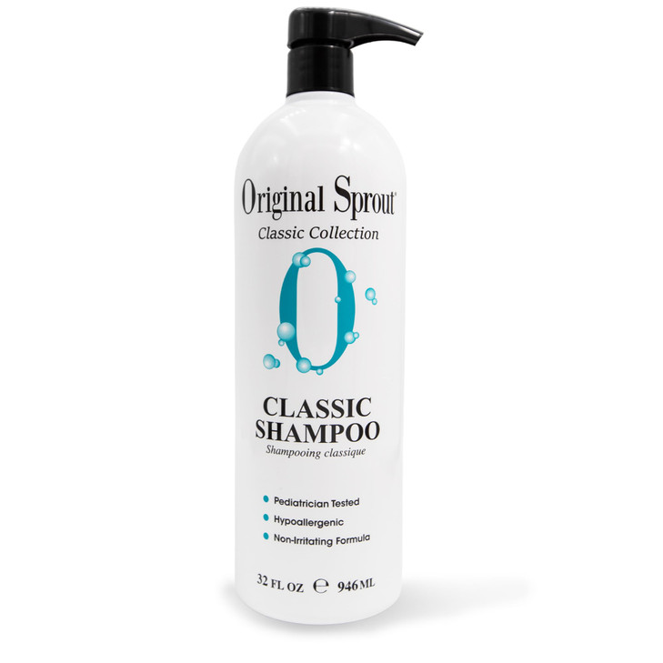 Original Sprout Classic Shampoo for All Hair Types, Gentle Sulfate Free & Vegan Hair Cleanser for Kids and Adults, Tear Free Formula, 32 fl oz