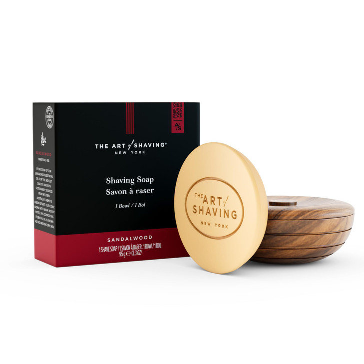 The Art of Shaving Shave Soap with Reusable Wooden Bowl  Rich Lather Restores Hydration & Protects Against Razor Burn & Post-Shave Irritation  Derm