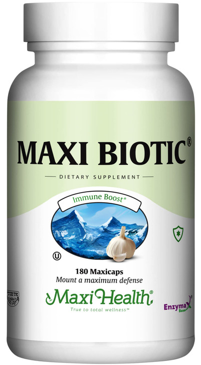 Maxi Health - Maxi Biotic Aged Garlic Extract Capsules (180 Count) | Kyolic Garlic Supplement with Spirulina, Echinacea, Oregano and Enzymax - Natura