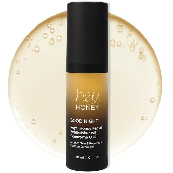 Hey Honey Skincare Good Night Moisturizer For Face Royal Honey Facial Replenisher with Coenzyme Q10 | A Lavish Night Time Repair Designed To Improve
