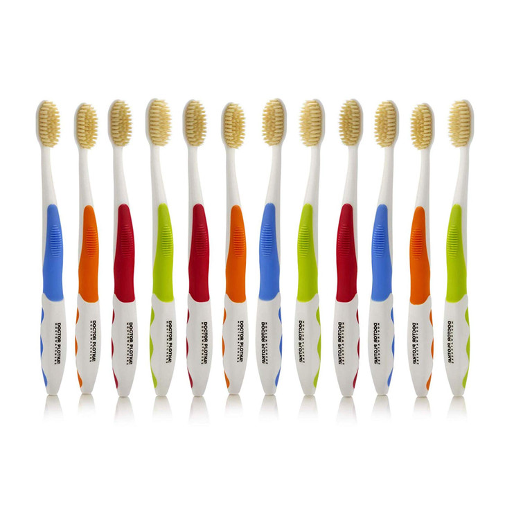 MOUTHWATCHERS Soft Flossing Toothbrushes for Adults, Bulk Pack of 12, Ultra Clean Manual Toothbrush Set for Sensitive Teeth & Gums, by Dr. Plotka, As