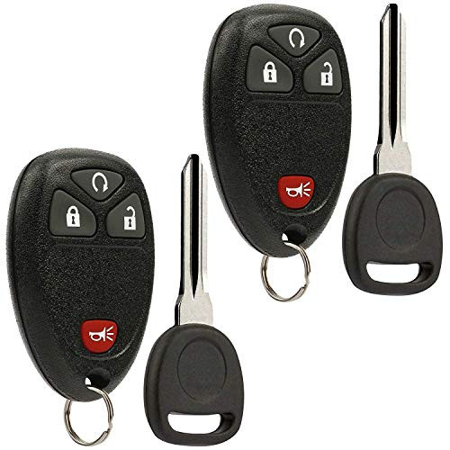 Car Key Fob Keyless Entry Remote with Ignition Key fits Chevy Silverado Avalanche Traverse / GMC Sierra Acadia / Pontiac Torrent / Suzuki XL-7, Set o