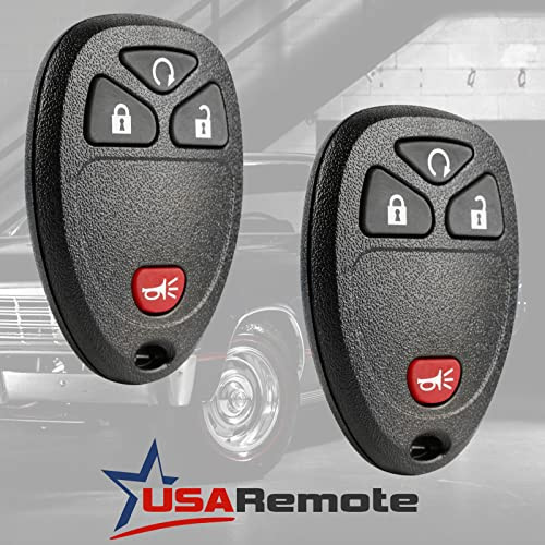 Car Key Fob Keyless Entry Remote with Ignition Key fits Chevy Silverado Avalanche Traverse / GMC Sierra Acadia / Pontiac Torrent / Suzuki XL-7, Set o