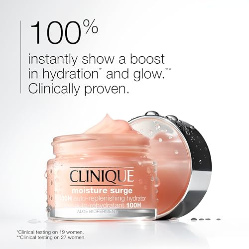Clinique Moisture Surge 100H Auto-Replenishing Hydrator Oil Free Face Moisturizer | With Hyaluronic Acid, Aloe Bioferment and Vitamins C + E | For Al