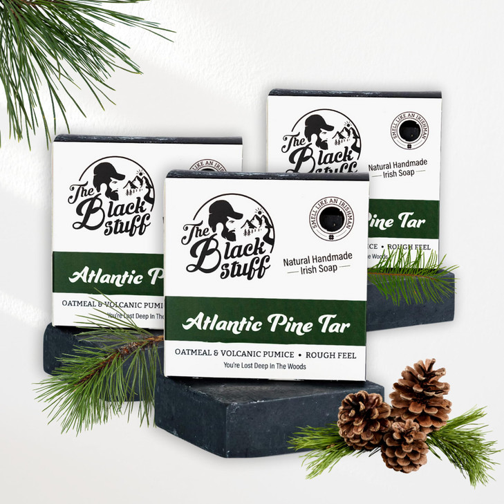 The Black Stuff All Natural Bar Soap for Men Handmade Cold Process Soaps with Organic Ingredients and Essential Oils - Mens Soap for Daily Use, Atlan