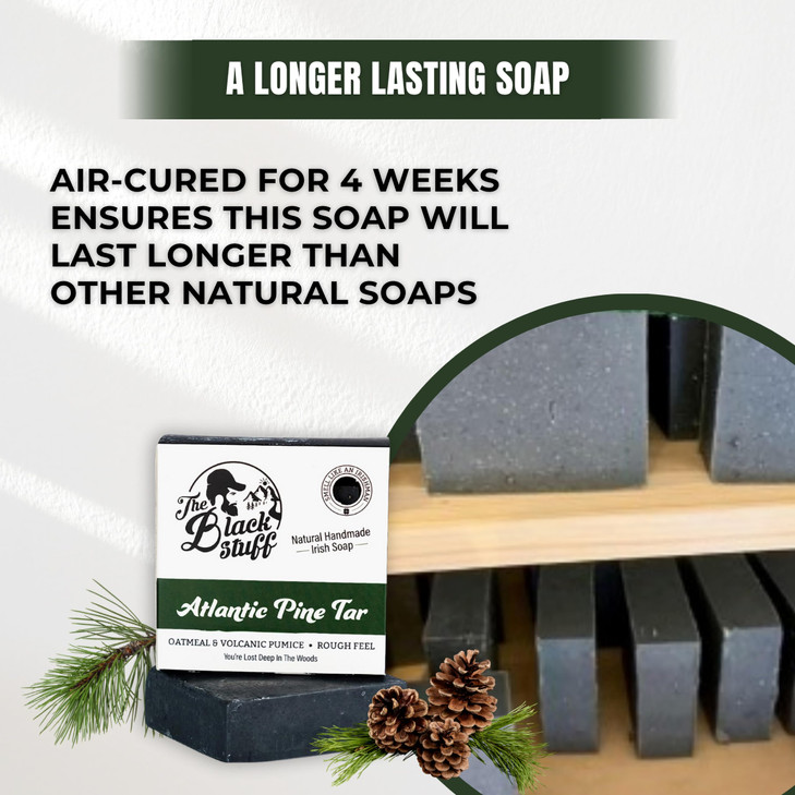 The Black Stuff All Natural Bar Soap for Men Handmade Cold Process Soaps with Organic Ingredients and Essential Oils - Mens Soap for Daily Use, Atlan