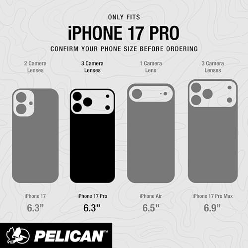 Pelican Protector iPhone 17 Pro Case [Compatible with MagSafe] Rugged Magnetic Phone Case with 16ft Military-Grade Drop Protection - Heavy Duty Phone