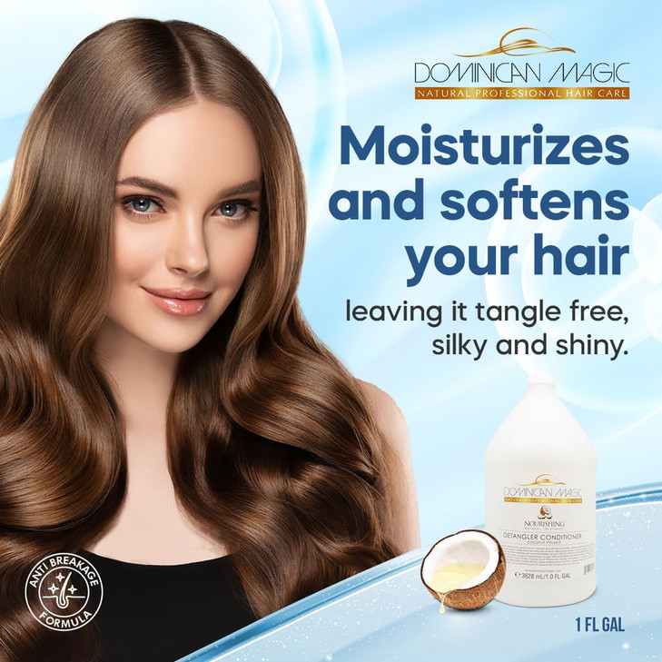 Dominican Magic Detangler Coconut-Infused Conditioner  1 Gallon (3628ml) | Ultra-Hydrating & Strengthening | Softens, Detangles & Restores Shine for