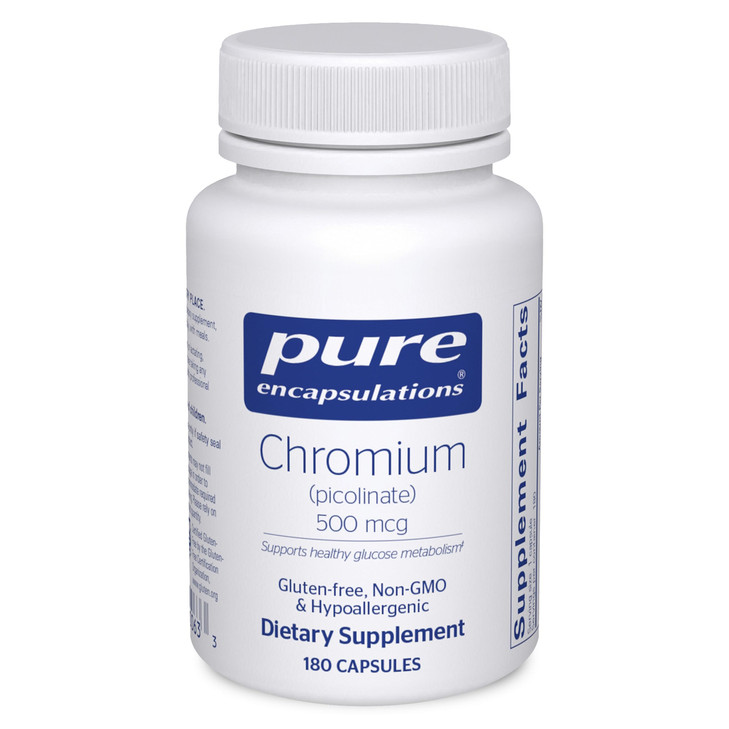 Pure Encapsulations Chromium (Picolinate) 500 mcg - for Lipid & Carbohydrate Metabolism* - Mineral Supplement - Superior Absorption Chromium Suppleme