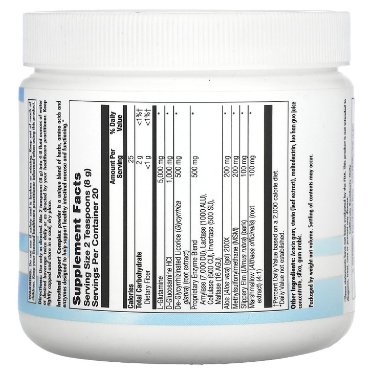 Nutra Biogenesis Intestinal Support Complex - Gut Health Powder, GI Intestinal Supplement for Women & Men, L-Glutamine, Slippery Elm, Marshmallow & L