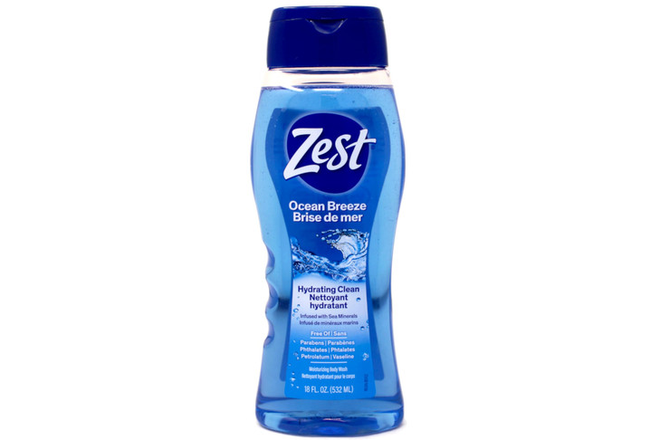 Zest Body Wash - Enriched with Sea Minerals - Invigorating Scent - Hydrating Body Soap - Suitable for All Skin Types - Ocean Breeze - 6 pc