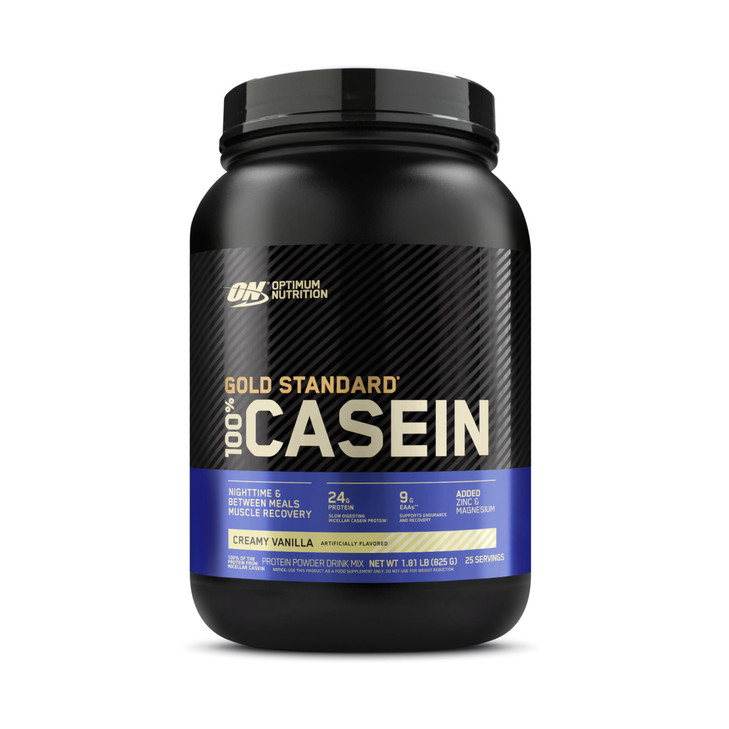Optimum Nutrition Gold Standard 100% Micellar Casein Protein Powder, Slow Digesting, Helps Keep You Full, Overnight Muscle Recovery, Creamy Vanilla,