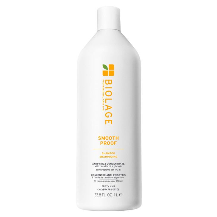 Biolage Smooth Proof Shampoo - Gently Cleanses and Adds Shine, Nourishes, Moisturizes & Tames Frizz, For All Frizzy Hair Types, With Camellia Oil & G
