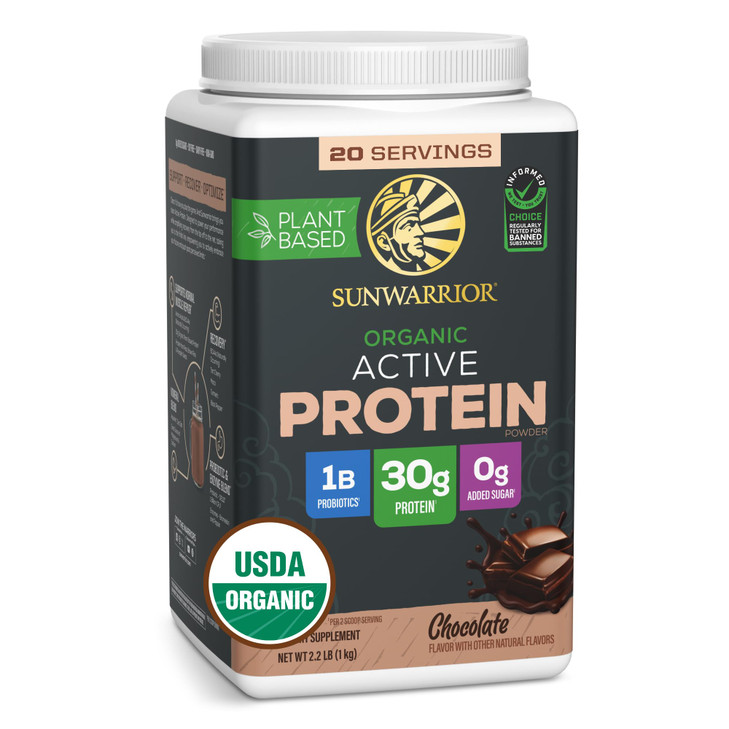 Sunwarrior Organic Plant Based Protein Powder | Vegan Organic Protein Powder with BCAA Amino Acids Plus Recovery Minerals & Botanicals | Non-GMO Soy