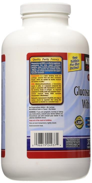 Kirkland Signature Glucosamine with MSM, 375 Tablets (2 Pack)