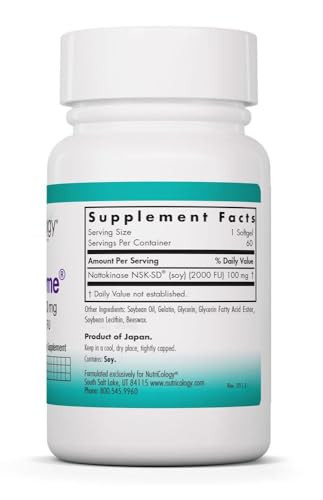 Allergy Research Group NutriCology NattoZyme 100 mg - Supplement to Support Healthy Circulation - Delivers 100 mg Nattokinase NSK-SD from Fermented S