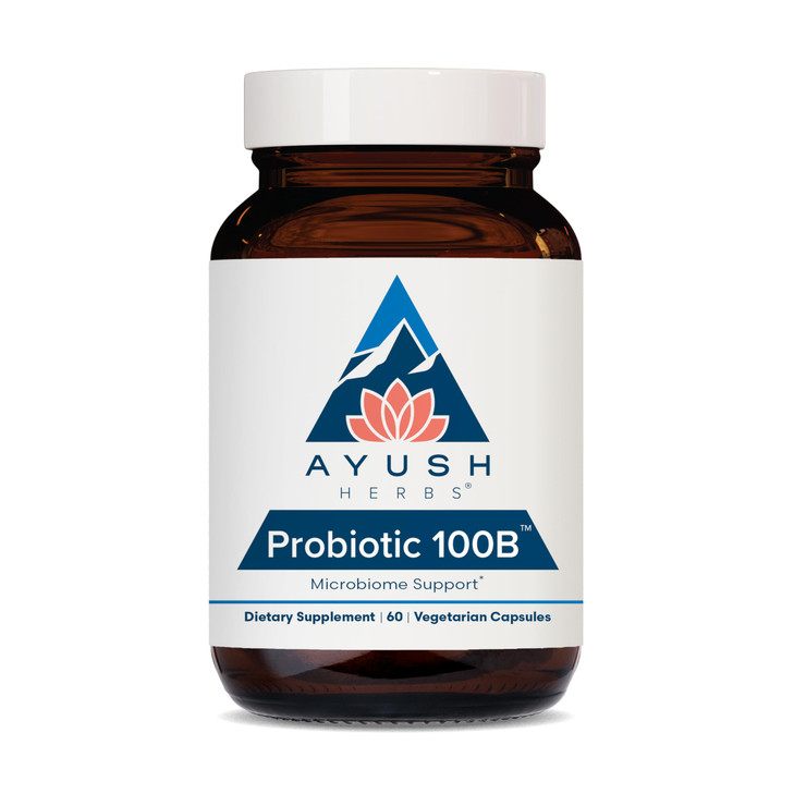 Ayush Herbs Probiotic 100B - Probiotics for Women, Probiotics for Men, Prebiotics and Probiotics for Digestive Health, Gas Relief, Gut Microbiome Bal