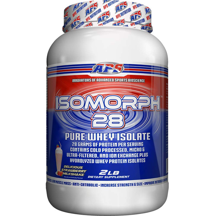 APS Nutrition IsoMorph 28 Protein Powder | Pure Whey Isolate | Cold Pressed, Ultra- Filtered, & Ion Exchange Isolates | 28g Protein | 2 Pound (Strawb