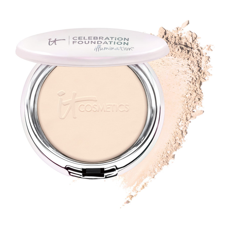 IT Cosmetics Celebration Foundation Illumination, Fair (W) - Full-Coverage, Anti-Aging Powder Foundation - Blurs Pores, Wrinkles & Imperfections - 0.