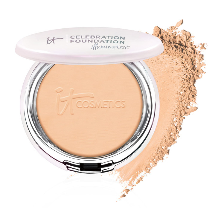 IT Cosmetics Celebration Foundation Illumination - Anti-Aging, Full Coverage Foundation Powder - With Drops of Light Technology for Added Radiance -